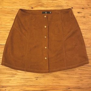 Size 12 Missguided Tan Button Up Skirt